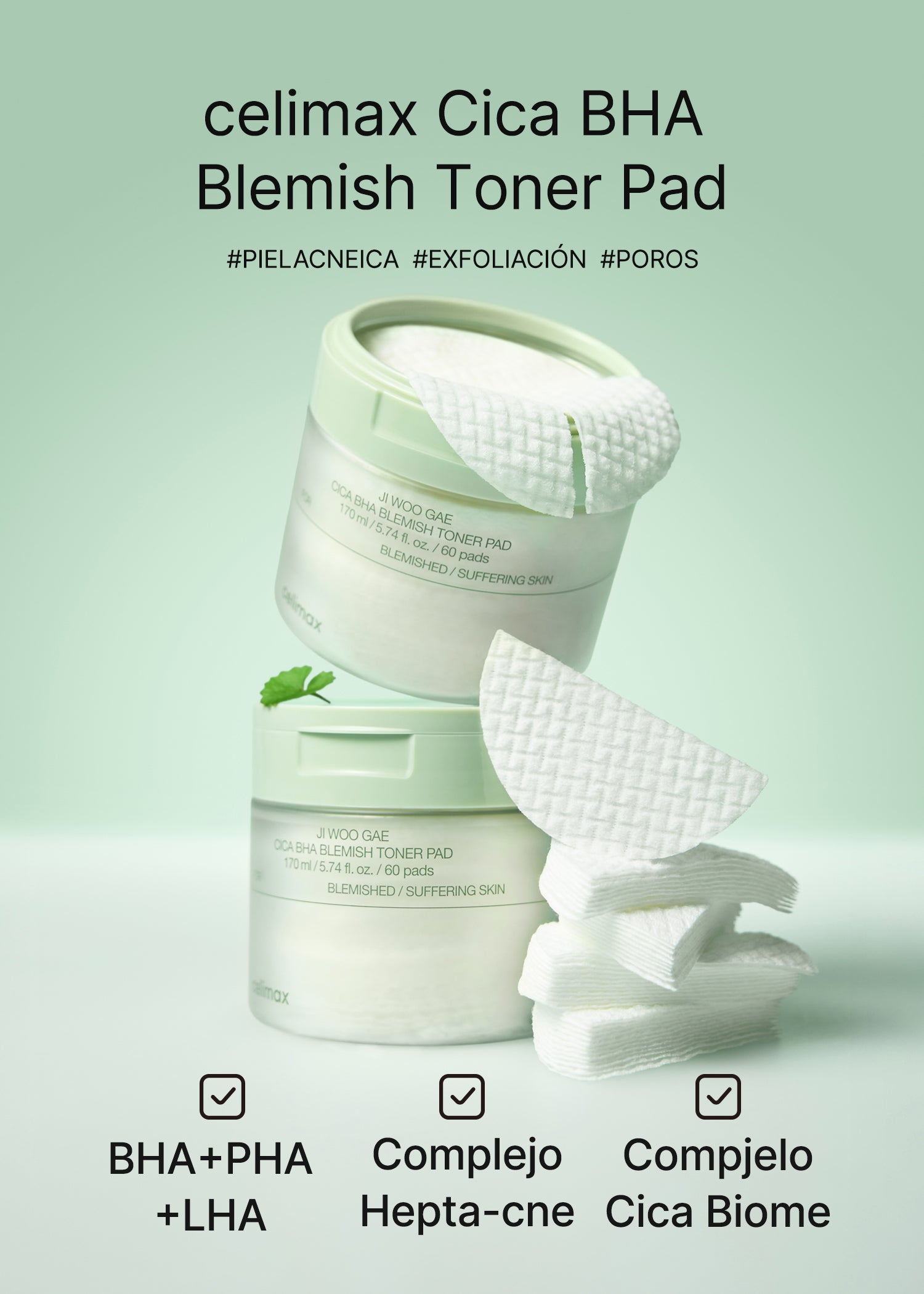 Ji Woo Gae Cica BHA Blemish Toner Pad